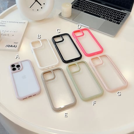 淡色クリア iPhone15/15plus/15proケース くすみカラー iPhone14/13/12proカバー お揃い 頑丈[M3529]