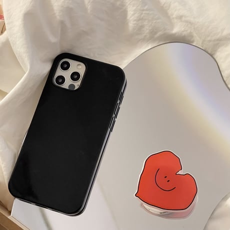 笑顔のグリップ付アイフォン13/12promaxケース  艶カラー iphoneXS/11promaxカバー  落下防止 可愛いM1393
