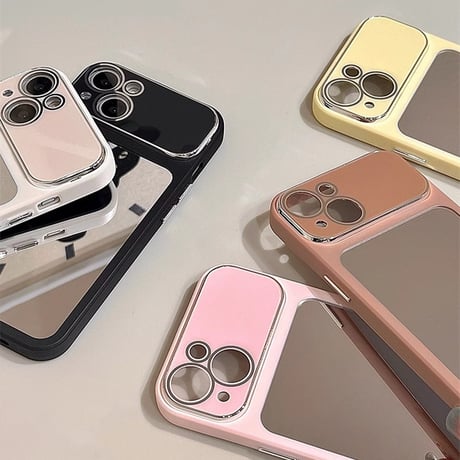 鏡 iPhone15/15Pro/15promaxケース  シンプル風 iPhone14pro/13Pro/12カバー 女子に人気 便利[M4028]