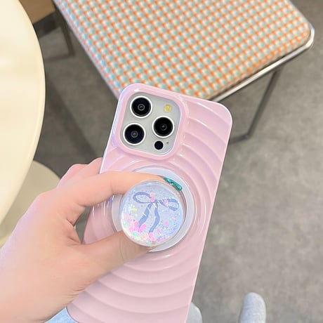 動くダイヤ入り スマホグリップ  花柄/リボン 可愛い マグネットタイプ  スマホスタンド キラキラ艶感 実用 女子力アップ プレゼントにおすすめ[M4423]