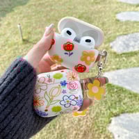 草花 airpods第3世代ケース   綺麗かわいいairpodsプロ保護カバー  キーホルダー付き ガールズに人気[M1494]
