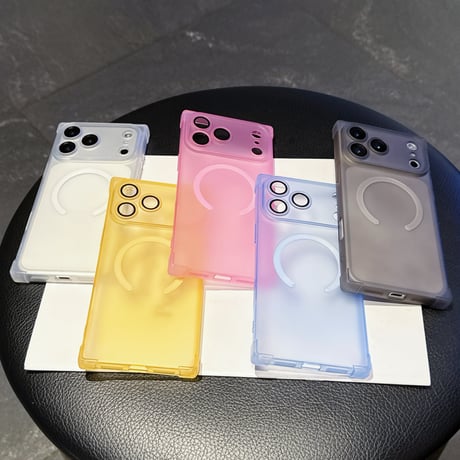 スクエア iPhone17ProMax/17Proケース 指紋防止 マット仕上げ MagSafe対応 iPhone17/Air/16/15カバー カメラ保護 耐衝撃[M5821]