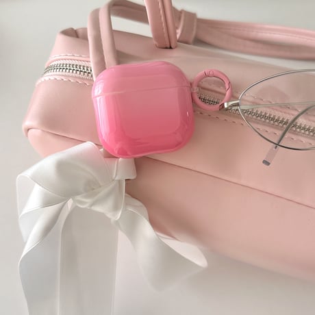 グラデーションピンク Airpods 4ケース 艶感 Airpods3/Pro2ケース airpodspro2カバー  女子力UP リング付 大人可愛い[M5222]