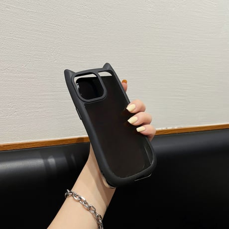 猫の耳 iPhone15pro/15promaxケース 耐衝撃 黄ばまない iphone14/13/12proカバー 可愛い クリアケース[M4273]