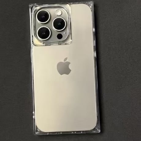 スクエア iPhone16/16proケース 高透明 iPhone15promax/14/13カバー 艶感 シンプル 四角 [M5353]