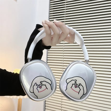可愛い AirPodsMax専用ケース 犬ちゃん エアーポッズ マックス専用カバー お揃いクリアケース ギフトに最適[M4240]