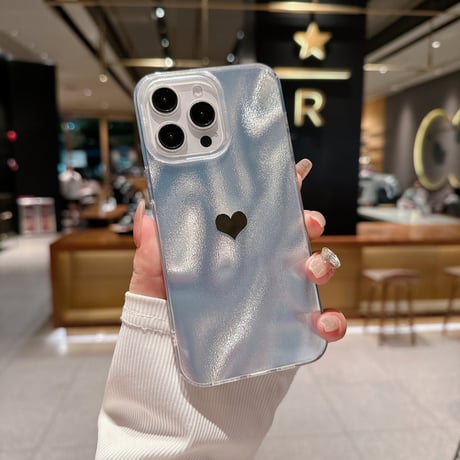 ハート柄 アイフォン15/15プロケース キラキラ iPhone14/13/12promaxケース 女子力アップ  [M4584]