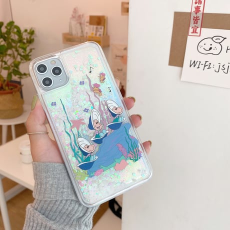 グリッター iphone12proカバー ラメキラキラアイフォン11プロ/iphone10ケース  カキ柄 インスタ映え スマホケース プレゼントM156
