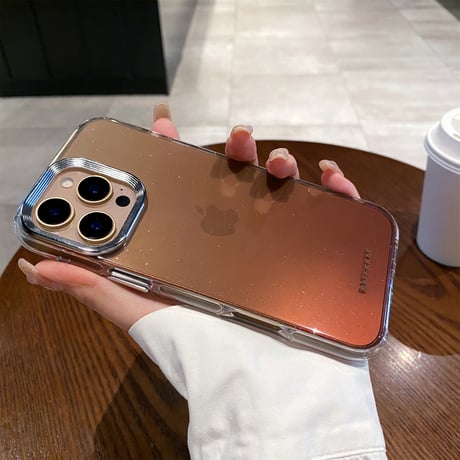 キラキラ半透明 iPhone16/16Proケース おしゃれ 黄ばまない iPhone15pro/14/13proカバー シンプル 耐久性 [M4727]