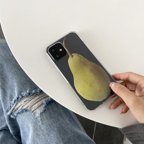 梨柄  iphone14/13/11/12proケース ナシ   iphonexr/se2カバー  果物のクリアケース  可愛い便利 M628