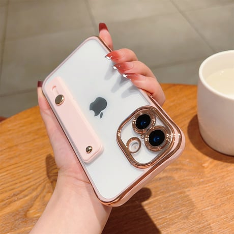 ベルト付 iPhone16/17proケース メタルカラー 黄ばまない iPhone15promax/14proカバー スタンド機能 高級感 [M5609]