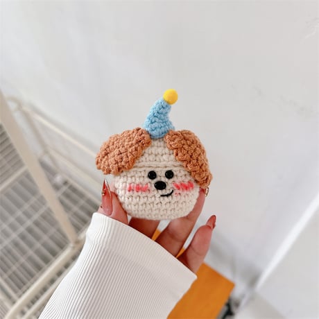 ニット犬ちゃん Airpods 4ケース ギフトにおすすめ Airpods3/2カバー Airpodspro2/pro  めっちゃ可愛い[M5002]