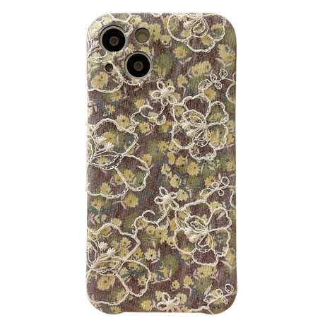 刺繍花柄 iphone13/13promaxケース  オシャレ iphone12pro/11カバー  綺麗 お上品 人気M1255