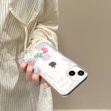 動くリボン iphone15pro/14/13proケース  黄ばまないクリア iphone12promax/11カバー  可愛い ガールズに人気[M4435]