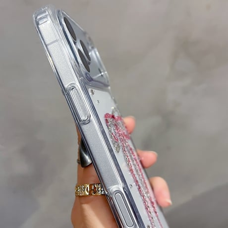 ダイヤリボン iPhone17Pro/17ケース かわいい iPhone17ProMax/16Pro/15カバー 透明 黄ばまない 女子力アップ [M6117]