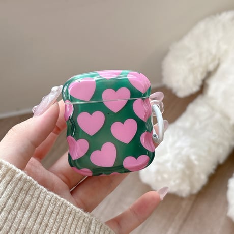 ピンクハート柄 Airpods Pro3ケース キュート Airpods4/3ケース  AirpodsPro2/Pro1カバー ガールズに人気 可愛すぎ [M5868]