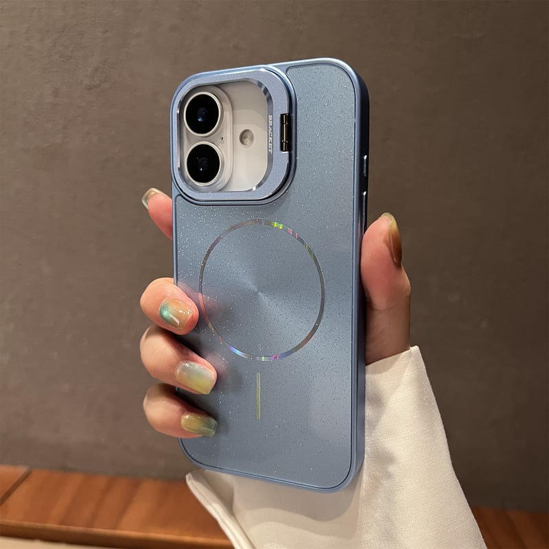 スタンド付 Magsafe充電 iPhone16/16proケース キラキラ光る