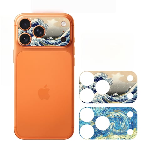 2点セット カメラカバーフィルム  iPhone17Pro iPhone17ProMax 波紋柄 犬と熊柄 猫柄 マット仕上げ 傷から保護 使いやすい [M6030]
