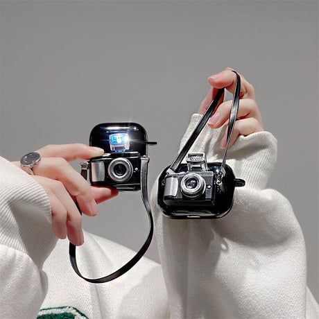 【Airpods 4】カメラ Airpods Pro2ケース 可愛い  airpods3カバー  ストラップ付き  落下防止 ギフトにおすすめ 男女に人気 [M2516]