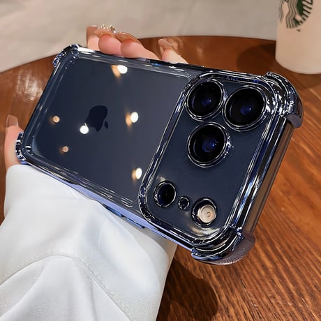 耐衝撃 iPhone17pro/17promaxケース レンズ保護カバー付 iPhone17/17Airカバー 黄ばまない メッキライン[M5645]
