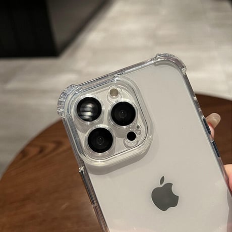 耐衝撃加工高透明 iphone14/13proケース  カメラレンズ全面保護  iphone11proカバー  金属製ボタン 高品質シンプルクリアケース[M1951]