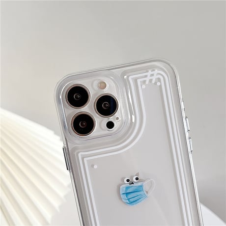 マスク顔 iphone13/12proカバー   可愛い透明アイフォン11/xrケース  面白い プレゼントにおすすめ 使いやすい[M1717]