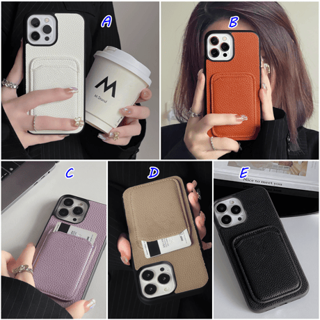 レザーカード収納 アイフォン14/13ミニケース シンプル風 iphone12mini/11pro/SEカバー 頑丈 耐久性 男女兼用[M2609]