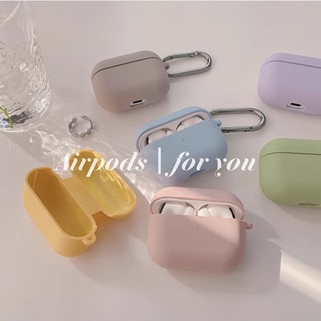 Airpods 4ケース シリコン AirpodsPro2/3ケース  可愛いエアーポッズカバー カラビナ付  指紋防止 手触りいい [M4683]