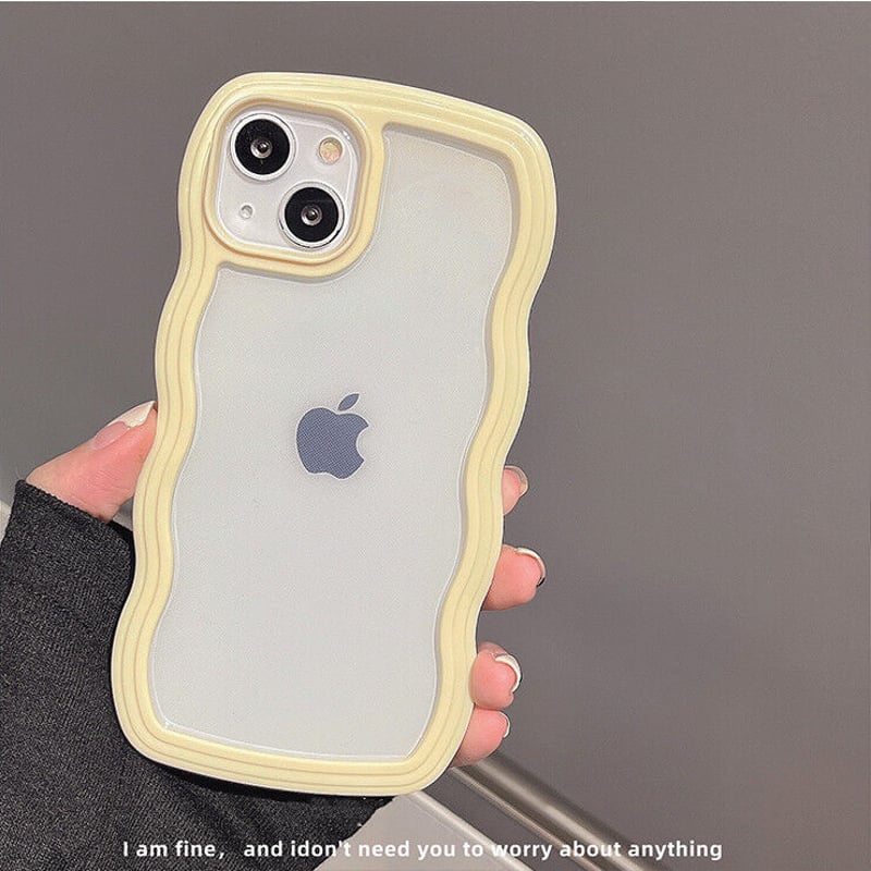 iPhone16対応】波デザインの枠 iphone15/14/13/12promaxケース