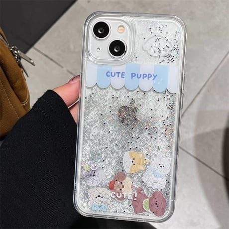 動く液体 iPhone15/15proケース 猫/犬ちゃん iphone14pro/13/12proカバー ストレス解消 頑丈 面白い [M4183]