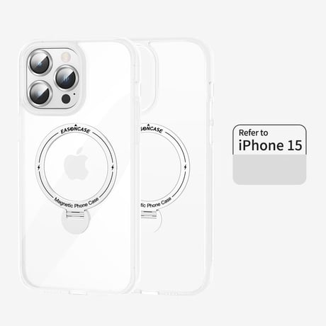 iPhone15Pro/15ProMaxケース MagSafeリングスタンド付き 指紋防止 耐衝撃 多機能便利 14/13/12pro[M3538]