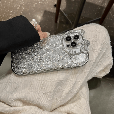 ジュエリーリボン iPhone17/17Proケース キラキラグリッター iPhone16Pro/15Promax きれいめコーデ iPhone13/12Pro 女子力高い [M4879]