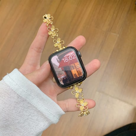 バレェ風花  AppleWatchバンド メタル AppleWatchベルト Series 11/10/9/8 SE3/2  Ultra3/2/1 高級感高品質 エレガント[M6245]