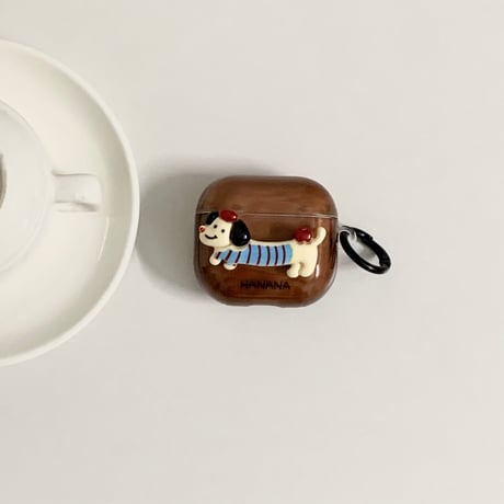 ダックスフンド Airpods第四世代ケース リングとストラップ付 AirpodsPro2ケース airpods3カバー かわいい お揃い[M5437]
