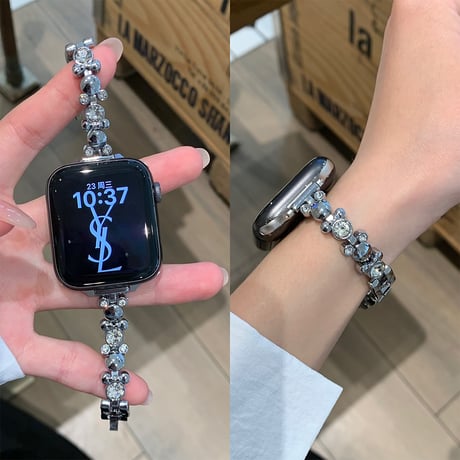 高級感ダイヤ AppleWatchバンド おしゃれ金属 アップルウォッチバンド Series10/9 Ultra series8 7 6 5 4  3 2 SE SE2 高品質 人気[M5319]