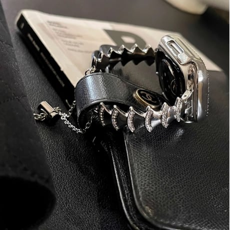 高級感メタル Apple watchバンド ビジュー Ultra2/1 Series8 7 6 5 4  3 2 SE1/2 オシャレアップルウォッチベルト 女子力UP [M4621]