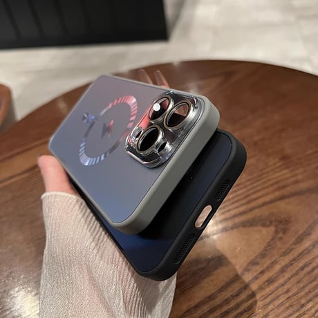MagSafe対応 iPhone15Pro/15ProMaxケース 指紋防止 耐衝撃 iPhone14/13/12proケース レンズ保護 丈夫耐久性[M3879]