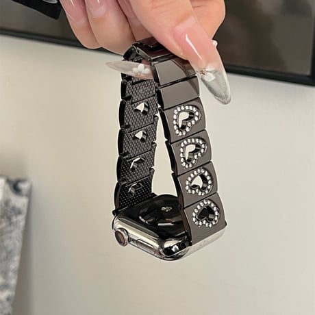 透かし彫りジュエリーハート AppleWatchバンド 高級感 アップルウォッチベルトUltra2/1/SE2/1/Series9/8/7/6/5/4/3/2/1 おしゃれ[M4889]