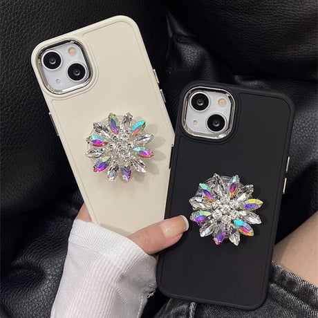 iPhone15/15Proケース  ダイヤモンドグリップ  おしゃれ キラキラ アイフォン13/12Pro/11ケース  スタンド機能 ガールズに人気[M3537]