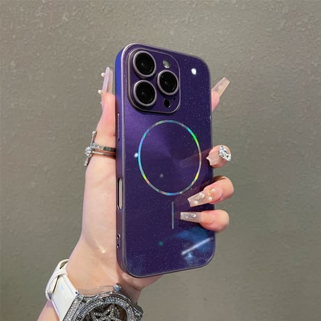 キラキラ iPhone16Pro/16plusケース 耐衝撃 Magsafe対応 iPhone15promax/14/13proカバー 高級感 全面保護 贅沢 存在感抜群[M5411]
