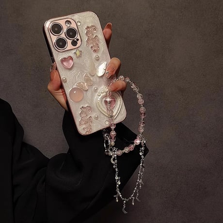お洒落 ストラップ キラキラ 高級感 チャーム 女子力アップ 可愛い  iphone、Google Pixe、AQUOS、Galaxyなど全種類対応 [M4539]