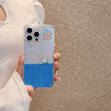 液体 iPhone15/15proケース サーフィンする犬ちゃん iphone14/13/12proカバー ストレス解消 面白い ギフトに最適[M4085]
