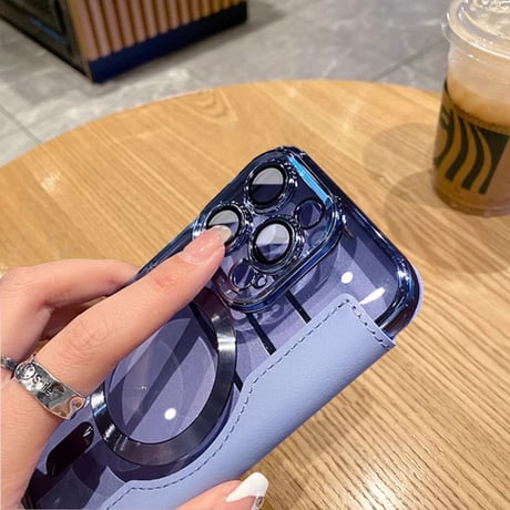 手帳型 iPhone16Pro/16ProMaxケース ICカード収納 レザーiPhone15Pro/14plus/13カバー magsafe対応 レンズカバー [M4625]