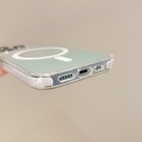 光る iPhone15/15proケース Magsafe対応 iPhone14promax/13proケース 光によって変色 キラキラ[M4497]