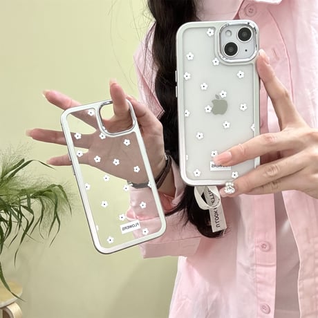花柄 iPhone15/15proケース 黄ばまない クリアiPhone14/13pro/12ケース かわいい きれい[M4343]