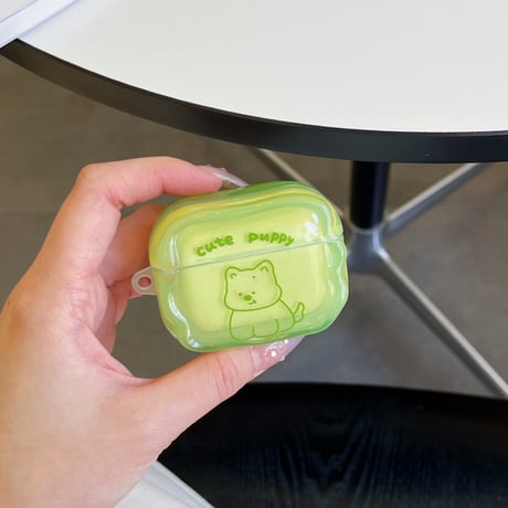 犬ちゃん Airpods4ケース うねうね AirpodsPro2ケース airpods3/2カバー  かわいい キーチェーン付 淡色系 [M5345]