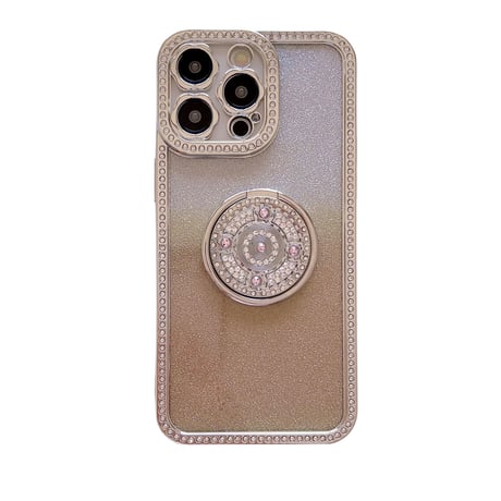 ジュエリー iPhone15/15Proケース リング付き iPhone14/13/12Proケース  インナーシート付 花レンズ 高機能 [M3904]