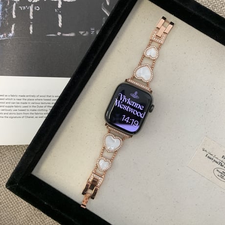 ビジューハート Apple watchバンド おしゃれアップルウォッチベルト Ultra3 series11 10 98 7 6 SE3 SE2  高級感[M4631]