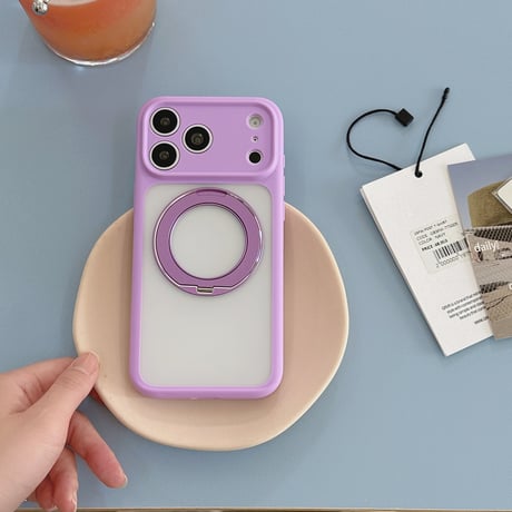 MagSafeリングスタンド付 iPhone17Pro/17ケース カメラ保護カバー iPhone16Pro/15ProMaxケース 使いやすい 頑丈便利[M6395]