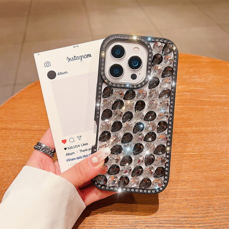 豪華ダイヤ iPhone16Pro/16カバー ジュエリー キラキラ iPhone15plus/14/13promaxケース 贅沢 ストラップ 高級感たっぷり [M5291]